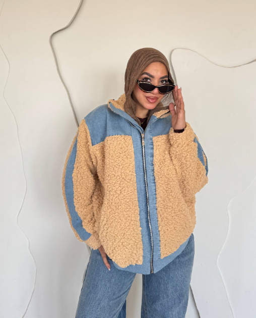 جاكيت جينز فى فرو _  مبطن