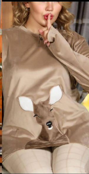 "بيجامة شتوية أرنوب قطعتين"