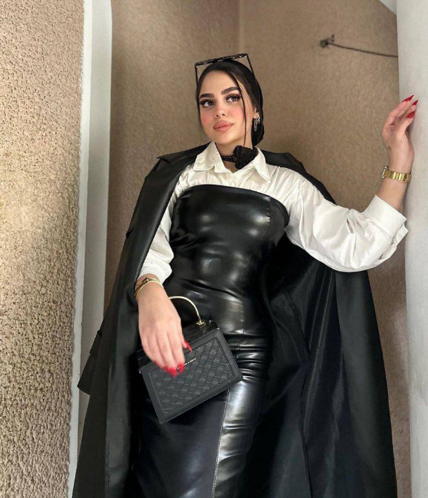 فستان جلد صك شتوي هاي كلاس