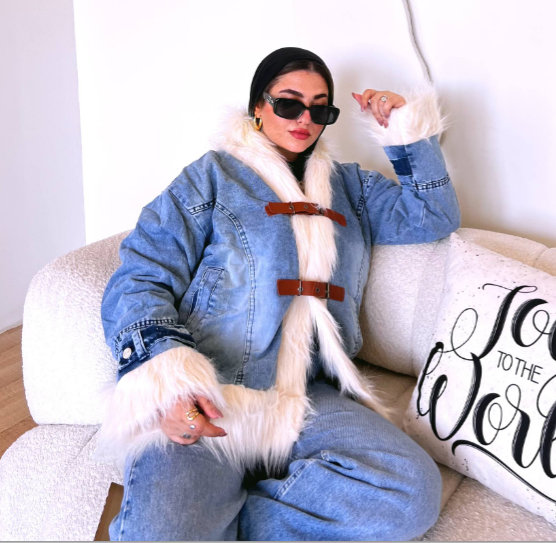 جاكت التركي _ الجينز الفرو