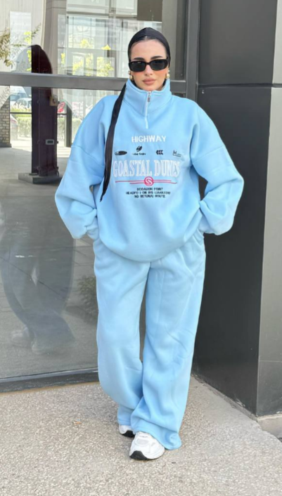 سوت التطريز الأوفر سايز التحفة ✨🩷