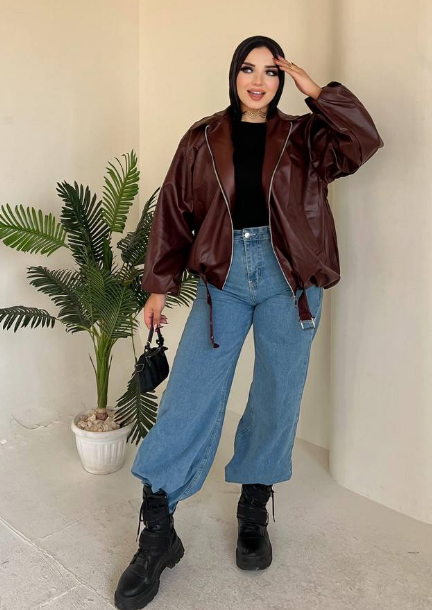 جاكيت تركي تحفة 🔥 خامة جلد مستورد مبطن بالكامل –