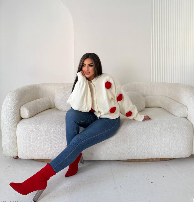 🩷 موديل تريكو هاند ميد بقلوب 🩷