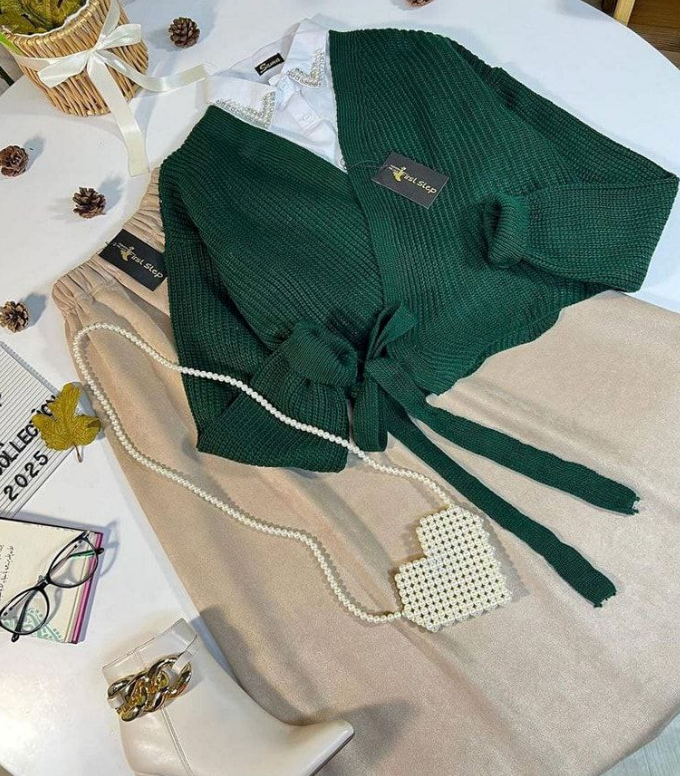 طقم البلوزة لف مع الجيب الشمواه  💫