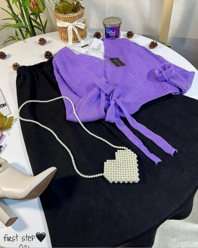 طقم البلوزة لف مع الجيب الشمواه  💫