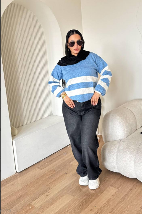 بلوفر المقلم التريندي