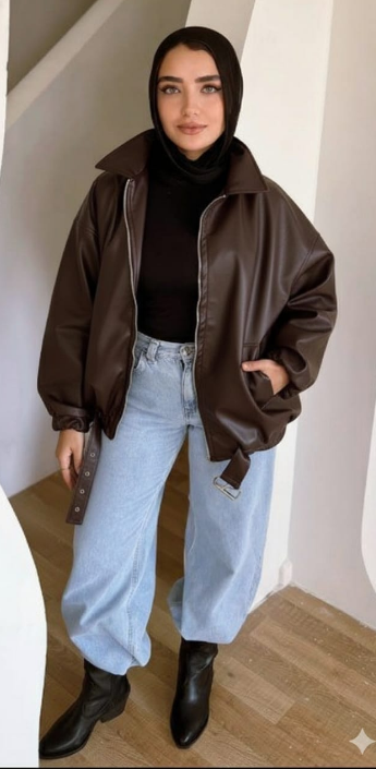 جاكيت تركي تحفة 🔥 خامة جلد مستورد مبطن بالكامل –