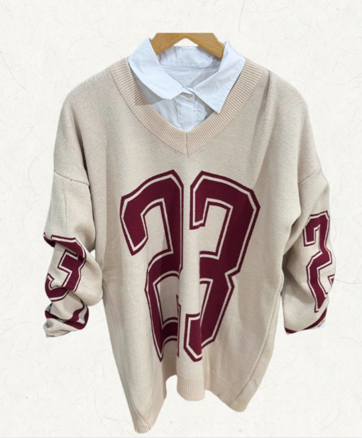 بلوفر V-Neck حفر - 23 "