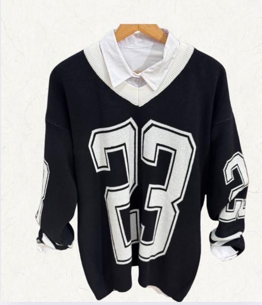 بلوفر V-Neck حفر - 23 "