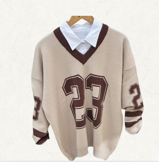 بلوفر V-Neck حفر - 23 "