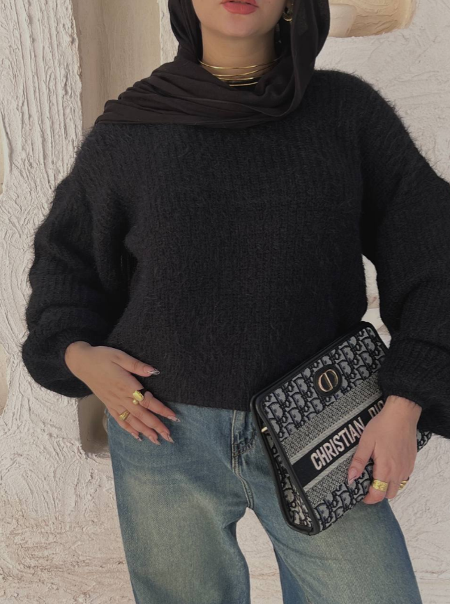 بلوفر تريكو رمش قصير –