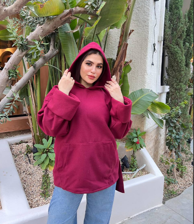 هودي جوخ ليكرا  مستورد- أوفر سايز –