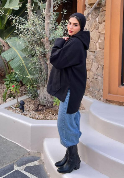 هودي جوخ ليكرا  مستورد- أوفر سايز –