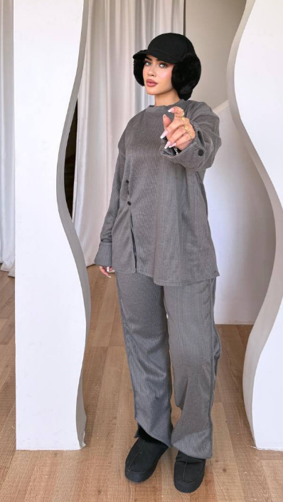 سوت تركي شتوي خامة ريب _ بفتحه من الامام